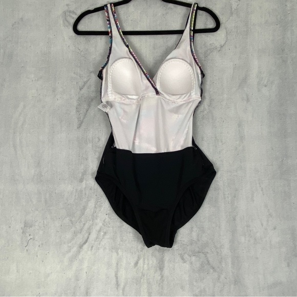 Beach Diva One Piece Swimsuit Size 10 Padded Cups Ruched Sides - Picture 4 of 13